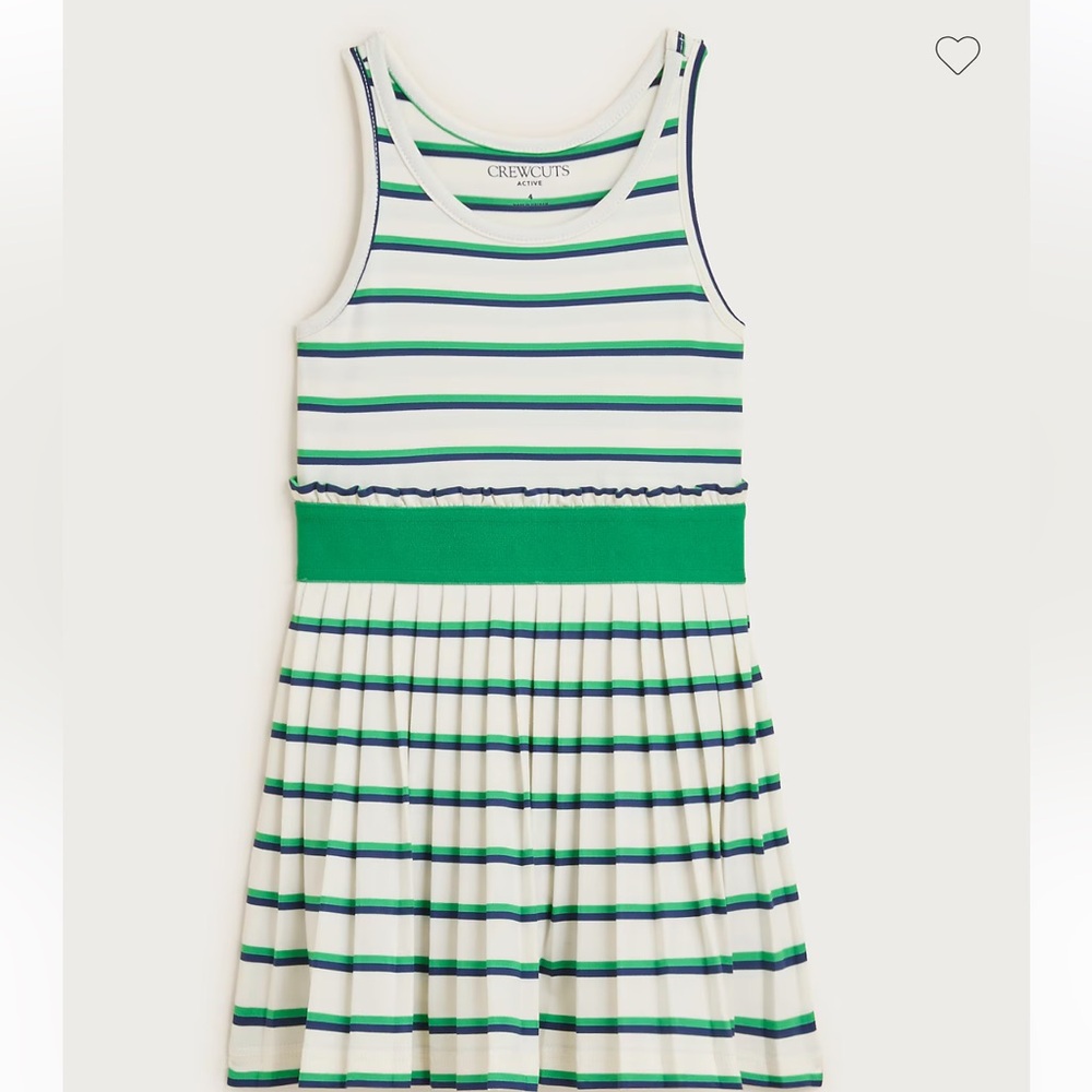 New with tags J.Crew Girls' Green Striped match point performance skort Dress